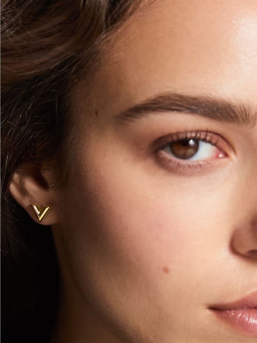 Louis Vuitton Gold V-Point Stud Earrings - Picture 5 of 6